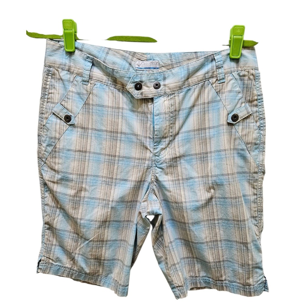 Columbia Plaid Hiking Shorts Outdoor Casual Walking‎ Shorts Women's Size 10
